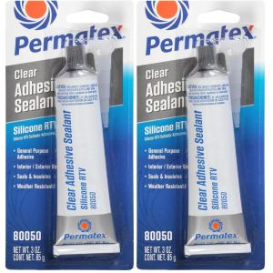 imagePermatex 80050 Clear RTV Silicone Adhesive Sealant 3 ozPack of 2