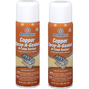 imagePermatex 80697 Copper SprayAGasket HiTemp Adhesive Sealant 9 oz net Aerosol Can  Orange9 oz