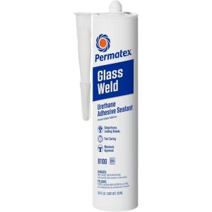 imagePermatex 81100 Glass Weld Premium Urethane Windshield Sealant  Polyurethane Glue Automotive Seam Sealer Window Sealant Glass Glue for Car Glass Repair  Strong Flexible Fast Curing 105oz