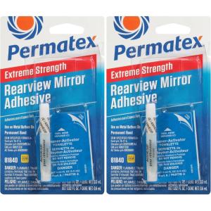 imagePermatex 81840 Extreme Rearview Mirror Profressional Strength Adhesive Kit  White1 Count Pack of 2