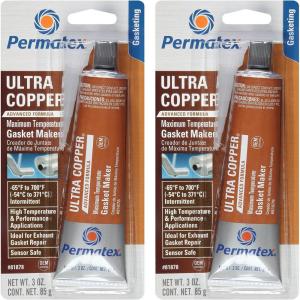 imagePermatex 81878 3 Oz Ultra Copper RTV Silicone Gasket Maker 2 Pack